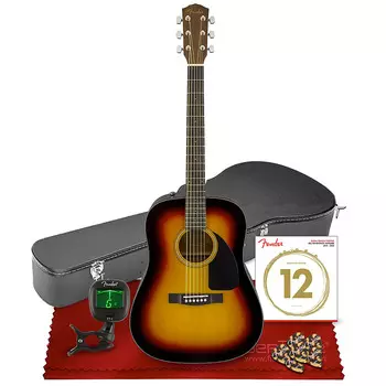 Акустическая гитара Fender CD-60 Dreadnought Sunburst (V3) + базовый комплект