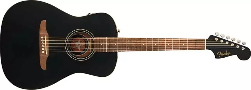 Акустическая гитара Fender Joe Strummer Campfire, накладка на гриф из орехового дерева, матовый черный цвет с сумкой для переноски