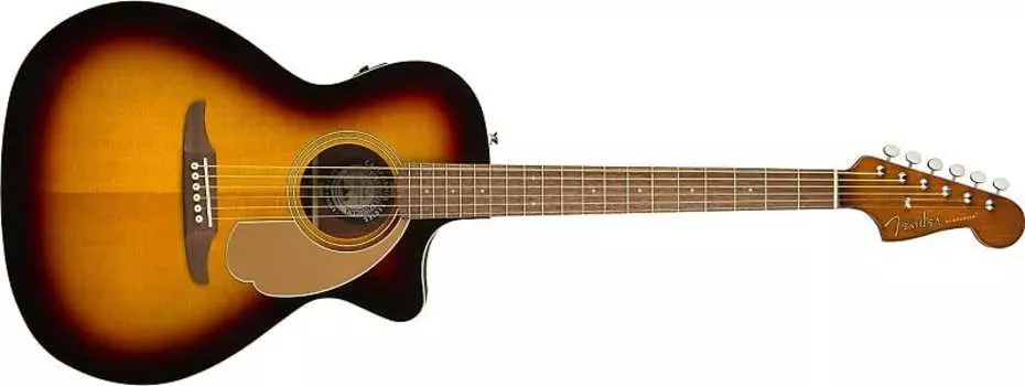 Акустическая гитара Fender Newporter Player Acoustic Guitar, Sunburst, Walnut Fingerboard