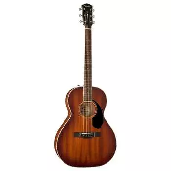 Акустическая гитара Fender Paramount PS-220E Parlor Sized Acoustic/Electric Guitar w/ Case - Aged Cognac Burst