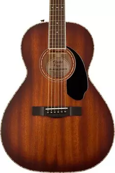 Акустическая гитара Fender PS-220E Parlor Acoustic Guitar. All Mahogany, Ovangkol Fingerboard, Aged Cognac Burst
