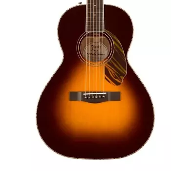 Акустическая гитара Fender PS-220E Parlor Ovangkol Fingerboard 3-Tone Vintage Sunburst Acoustic Guitar