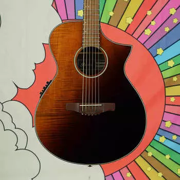 Акустическая гитара Ibanez AEWC32FM Acoustic Electric in Amber Sunburst w/FREE Gig Bag