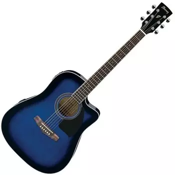 Акустическая гитара Ibanez PF15ECE-TBS Dreadnought Cutaway Acoustic-Elec Guitar Trans Blue Sunburst