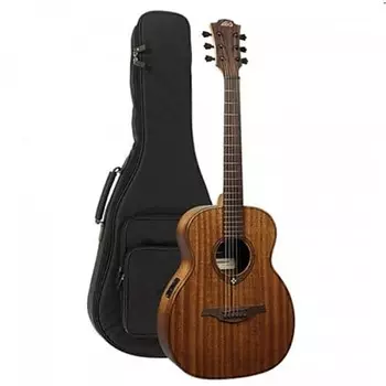 Акустическая гитара LAG TRAVEL-KAE Travel Series Massive Khaya Top Khaya Neck Acoustic -Electric w/ Case 43 mm Nut Width