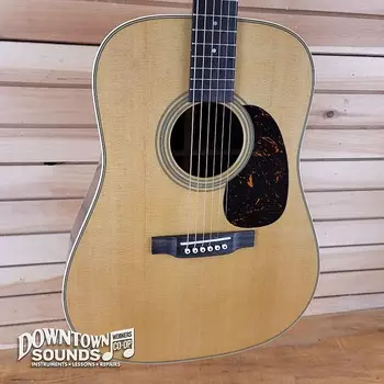 Акустическая гитара Martin D-28 Satin Dreadnought Acoustic Guitar with Martin Molded Hard Case - Natural