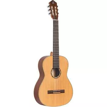 Акустическая гитара Ortega Guitars 6 String Family Series Full Size Nylon Classical Guitar with Bag, Right, Cedar Top-Natural-Satin,