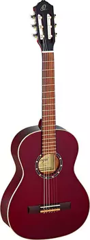 Акустическая гитара Ortega Guitars R121-3/4WR Family Series 3/4 Body Size Nylon 6-String Guitar w/ Free Bag, Spruce Top and Mahogany Body, Wine Red Gloss