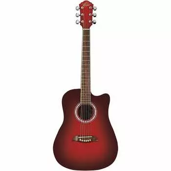 Акустическая гитара Oscar Schmidt OD45CRDBPAK Dreadnought Acoustic Guitar Pack with Gig Bag, Red Burst