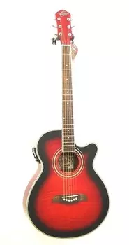Акустическая гитара Oscar Schmidt OG10CEFTR - Flame Transparent Red Acoustic Electric Guitar - NEW
