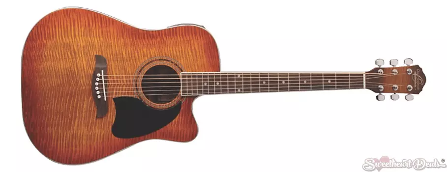 Акустическая гитара Oscar Schmidt OG2CE Dreadnought Acoustic Electric Guitar Flame Yellow - OG2CEFYS