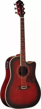 Акустическая гитара Oscar Schmidt OG2CEFBC Flame Top Black Cherry Acoustic Electric Guitar - NEW