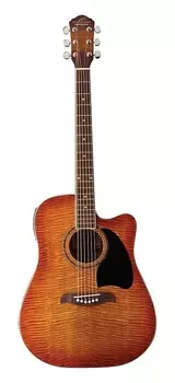 Акустическая гитара Oscar Schmidt OG2CEFYS Cutaway Dreadnought Acoustic Guitar Flame Yellow Sunburst