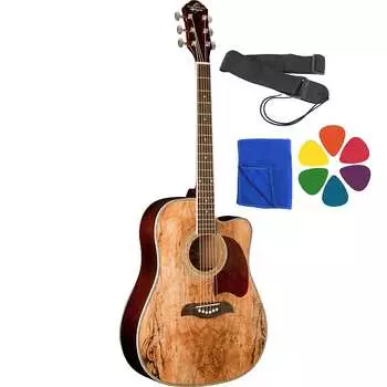 Акустическая гитара Oscar Schmidt OG2CESM Spalted Maple Acoustic Electric Guitar with Strap and Picks