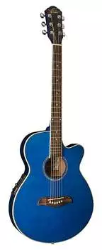 Акустическая гитара Oscar Schmidt OG8CETBL Cutaway Folk Acoustic Electric Guitar Trans Blue
