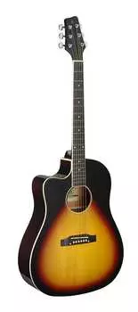 Акустическая гитара Stagg Left-Handed Dreadnought Acoustic-Electric - Sunburst - SA35 DSCE-VS LH