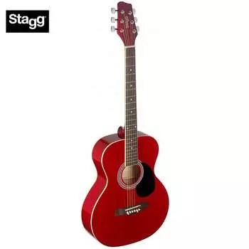 Акустическая гитара Stagg SA20A RED Auditorium 4/4 Size Basswood Top & Back/Sides Nato Neck 6-String Acoustic Guitar
