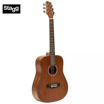 Акустическая гитара Stagg SA25-MAH-TRAVEL Dreadnought Sapele Top Okoume Neck 6-String Travel Acoustic Guitar