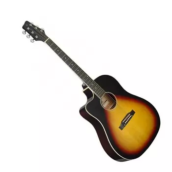 Акустическая гитара Stagg SA35 DSCE-VS LH Dreadnought Cutaway Basswood Top 6-String Acoustic-Electric Guitar For Lefty
