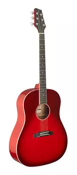 Акустическая гитара STAGG Slope Shoulder dreadnought guitar transparent red