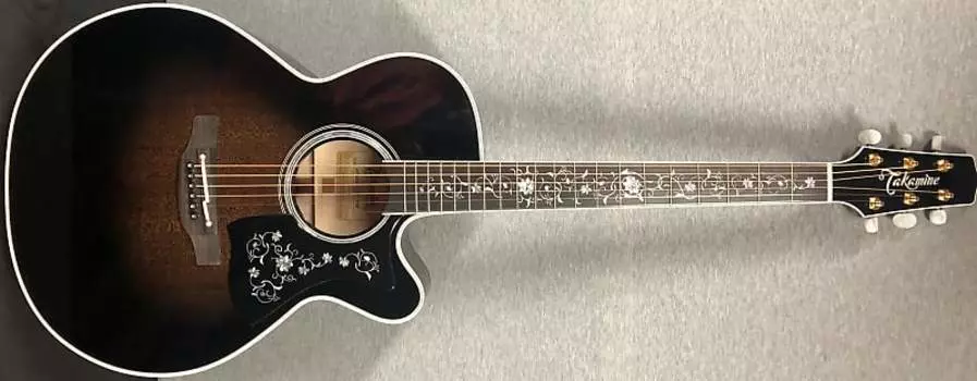 Акустическая гитара Takamine EF450C Thermal Top with Hard Shell Case - Transparent Black Sunburst
