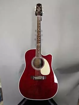 Акустическая гитара Takamine JJ325SRC John Jorgenson Signature Gloss Red Stain Cutaway Dreadnought A/E Guitar w/ Hardshell Case
