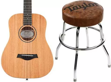 Акустическая гитара Taylor Baby из красного дерева BT2 для левшей - комплект из натурального красного дерева с барным стулом с логотипом Taylor Brown - 24" FB01005000010141000=1 1510=1