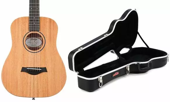 Акустическая гитара Taylor Baby Mahogany BT2 для левшей - комплект из натурального красного дерева с жестким футляром для гитары SKB 1SKB-300 Baby Taylor / Martin LX Taylor + SKB FB01005000010141000=1 1SKB-300=1
