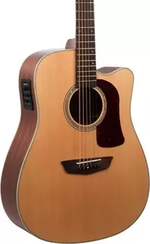 Акустическая гитара Washburn D100SWCEK Heritage All Solid Wood Acoustic-Electric Guitar, Natural