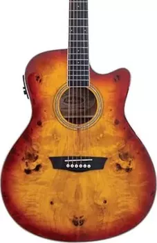 Акустическая гитара Washburn Deep Forest Burl ACE Acoustic-Electric Guitar, Amber Fade Gloss