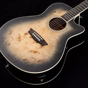 Акустическая гитара Washburn DFBACEB Deep Forest Burl ACE Grand Auditorium 6-String RH Acoustic Electric Guitar