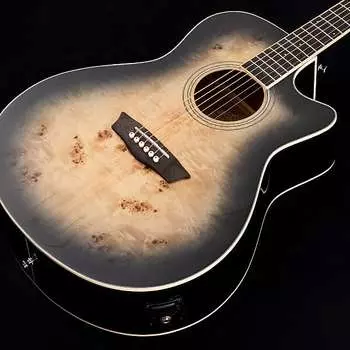 Акустическая гитара Washburn DFBACEB Deep Forest Burl Ace Auditorium Mahogany Neck 6-String Acoustic-Electric Guitar