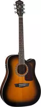 Акустическая гитара WASHBURN HD10SCETB-O HERITAGE 10 SERIES DREADNOUGHT CUTAWAY ACOUSTIC ELECTRIC GUITAR. TOBACCO BURST