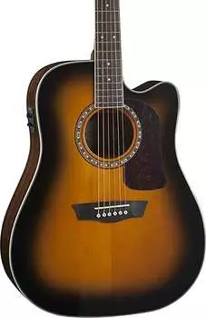 Акустическая гитара Washburn Heritage D10SCE Acoustic-Electric Guitar, Tobacco Burst