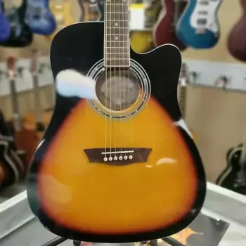 Акустическая гитара Washburn WA90CEVSA Dreadnought Acoustic-Electric Guitar Vintage Tobacco Sunburst