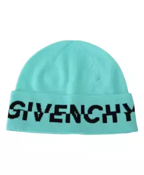 Аквамариновая шерстяная шапка унисекс с логотипом Givenchy, зеленый