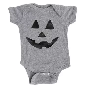 Акварельное детское боди с изображением Джека-фонарика The Juniper Shop, цвет Heather Grey