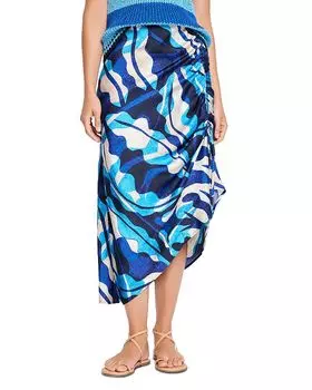 Акварелевый плиссированный мини-юбка Surf Side NIC+ZOE, синий
