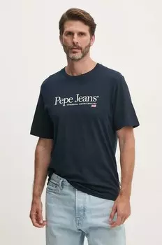 АЛЬБЕРТ хлопковая футболка Pepe Jeans, темно-синий