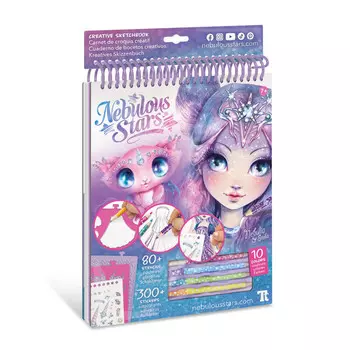 Альбом для рисования с мелками, трафаретами и наклейками М Туманность Туманные звезды Nebulous Stars