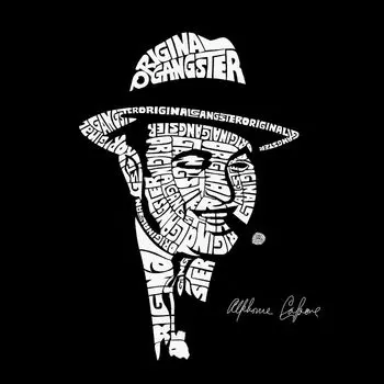 Al Capone Original Gangster - мужская футболка с надписью Word Art LA Pop Art, черный