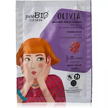 Альгинатная маска для лица PuroBio Olivia Red Fruits для жирной кожи