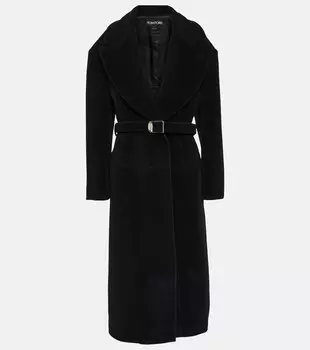 Альпака и шерстяное пальто Tom Ford, черный