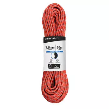 Альпинистская полуверевка Dry 7,5 мм × 60 м красная SIMOND, огненно-красный / ледниково-синий