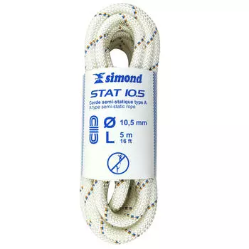 Альпинистская веревка полустатическая Stat 10,5 мм × 5 м белая SIMOND