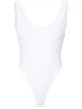 Alaa боди в рубчик, белый