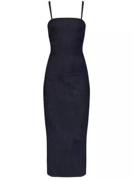 Alaa джинсовое платье миди с квадратным вырезом, синий