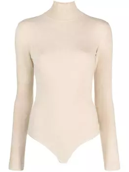 Alaa high-neck long-sleeve bodysuit, нейтральный цвет