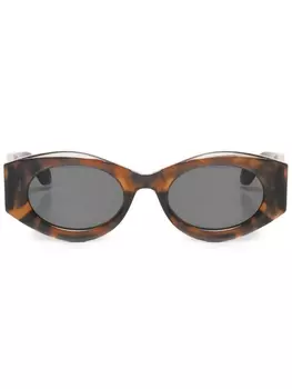 Alaa солнцезащитные очки в овальной оправе, коричневый