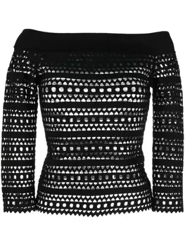 Alaa топ с открытыми плечами и длинными рукавами, черный